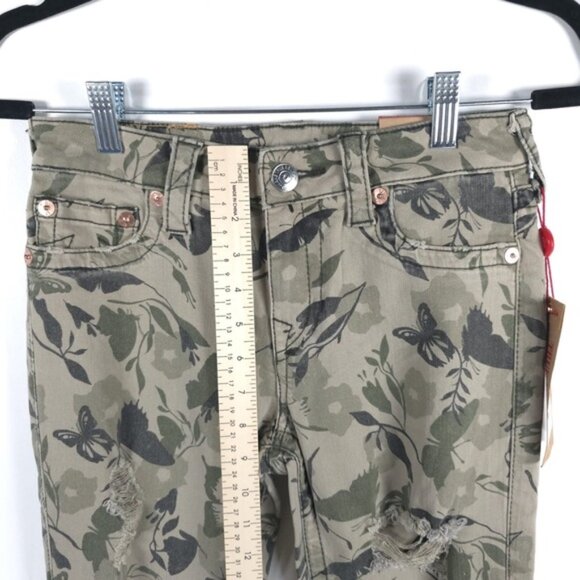 NWT TRUE RELIGION GARDEN CAMO SUPER SKINNY Distressed‎ Mid Rise Jeans Size 27 - Picture 9 of 16